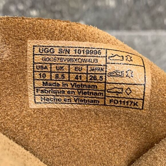 UGG womens 10 Ginger suede peep toe Ankle boot strap heel - Picture 10 of 10